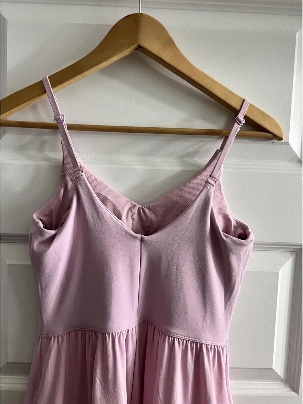 Athleta Elation V -Neck Hybrid Midi Active Dress Pink Sz XS - Picture 5 of 9